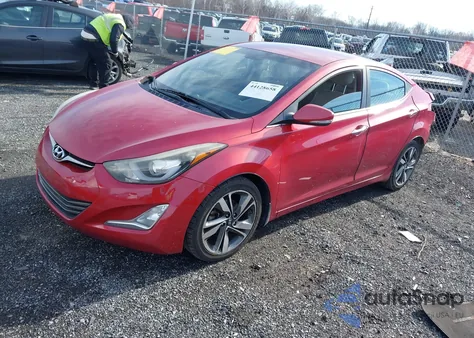 2016 Hyundai Elantra Limited z USA, uszkodzony, nr VIN KMHDH4AE1GU557624